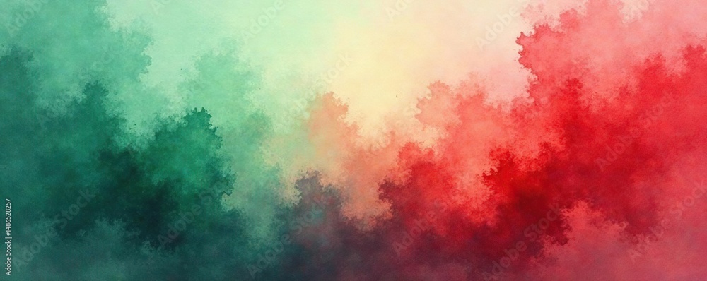 Fototapeta premium Muted red-green watercolor abstract, radial flow, soft lines , gradient, seamless, radial