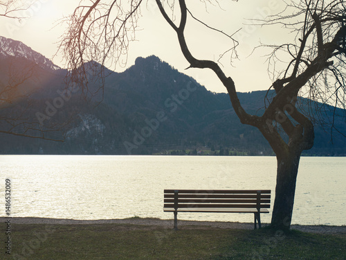 Lake Walchensee -  close to mountain Herzogstand and Kochel am See - beautiful travel destination in Bavaria, Germany