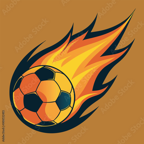soccer ball fire flames