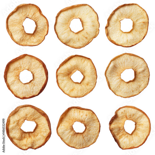Dried apple slices rings food cutout