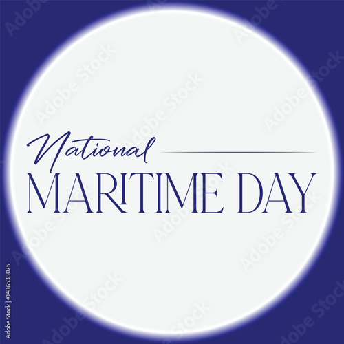 National Maritime Day Vector Editable Background with Cursive Typography Wordmark for Nautical Events