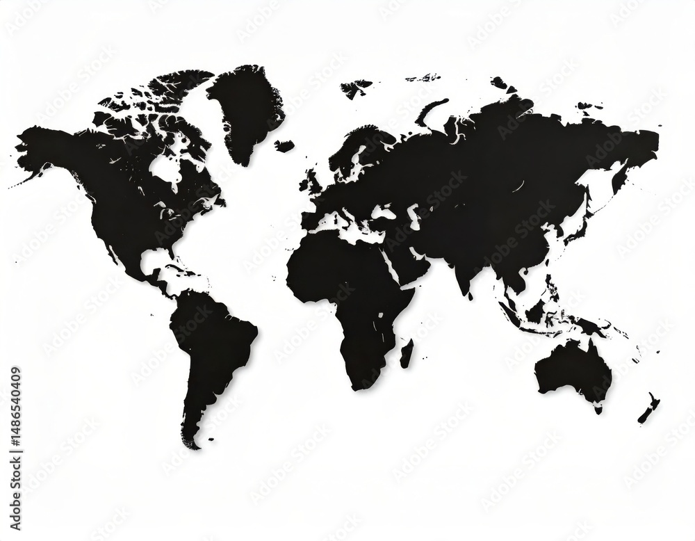 Obraz premium World map over white background