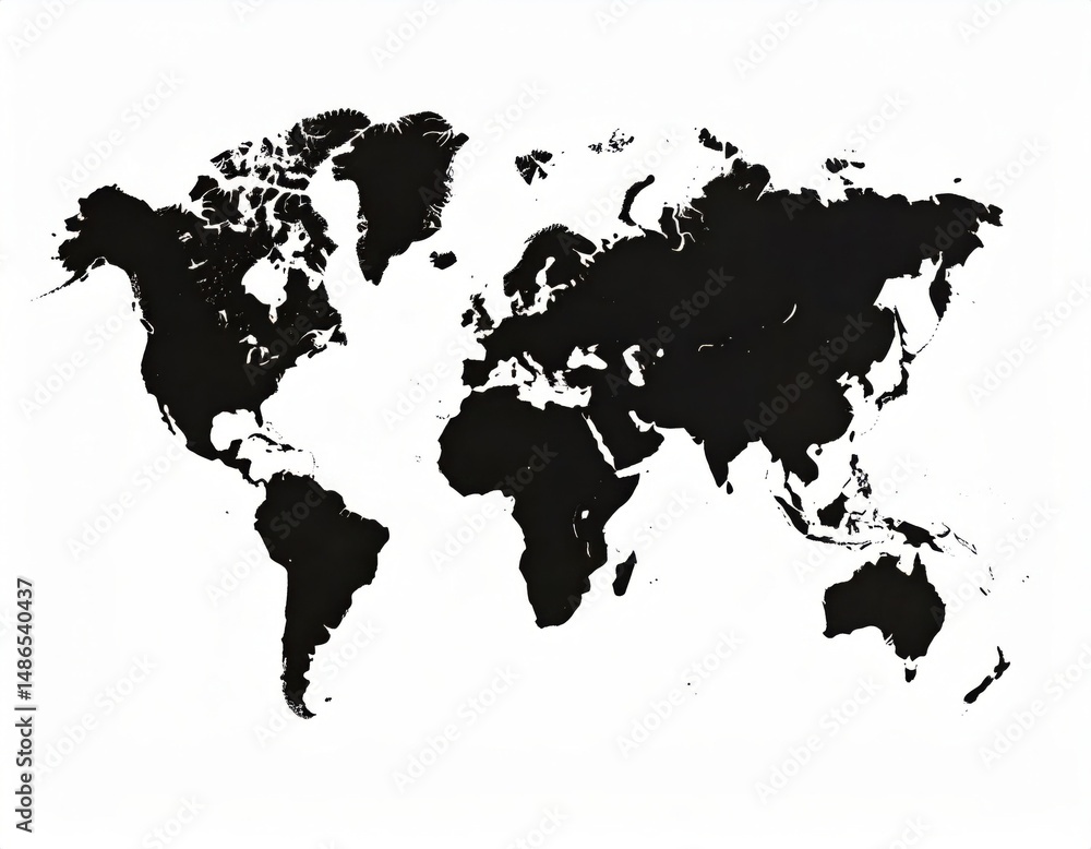 Obraz premium World map over white background