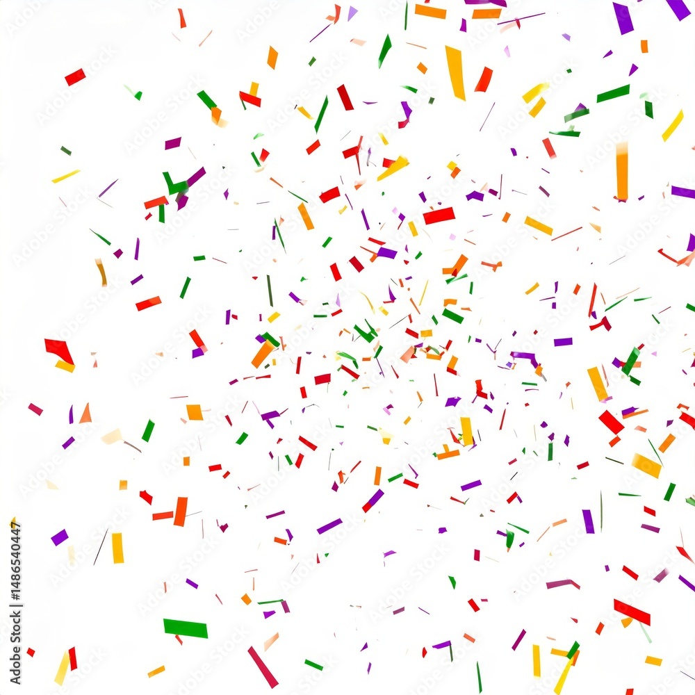 Celebration confetti over white background, holiday concept Celebration confetti over white background, holiday concept