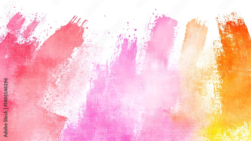 Obraz premium Abstract Watercolor Brush Strokes Pink Orange Yellow Background Texture