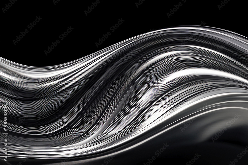 Obraz premium Horizontal Liquid Chrome Swir 02