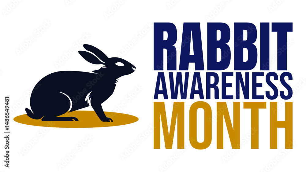 Fototapeta premium Rabbit awareness month, Bunny Love, Care, Compassion design templet