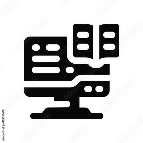 online learning glyph icon. Strong and solid vector icon for websites, mobile interfaces, presentations, and visual branding. High quality and easy to edit.