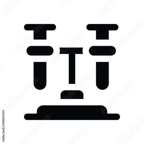 test tube glyph icon. Strong and solid vector icon for websites, mobile interfaces, presentations, and visual branding. High quality and easy to edit.