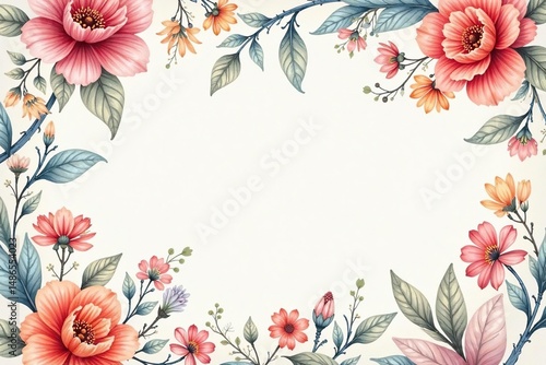 Delicate watercolor paisley floral pattern, light pastel shades, print, design