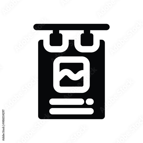 poster glyph icon. Strong and solid vector icon for websites, mobile interfaces, presentations, and visual branding. High quality and easy to edit.