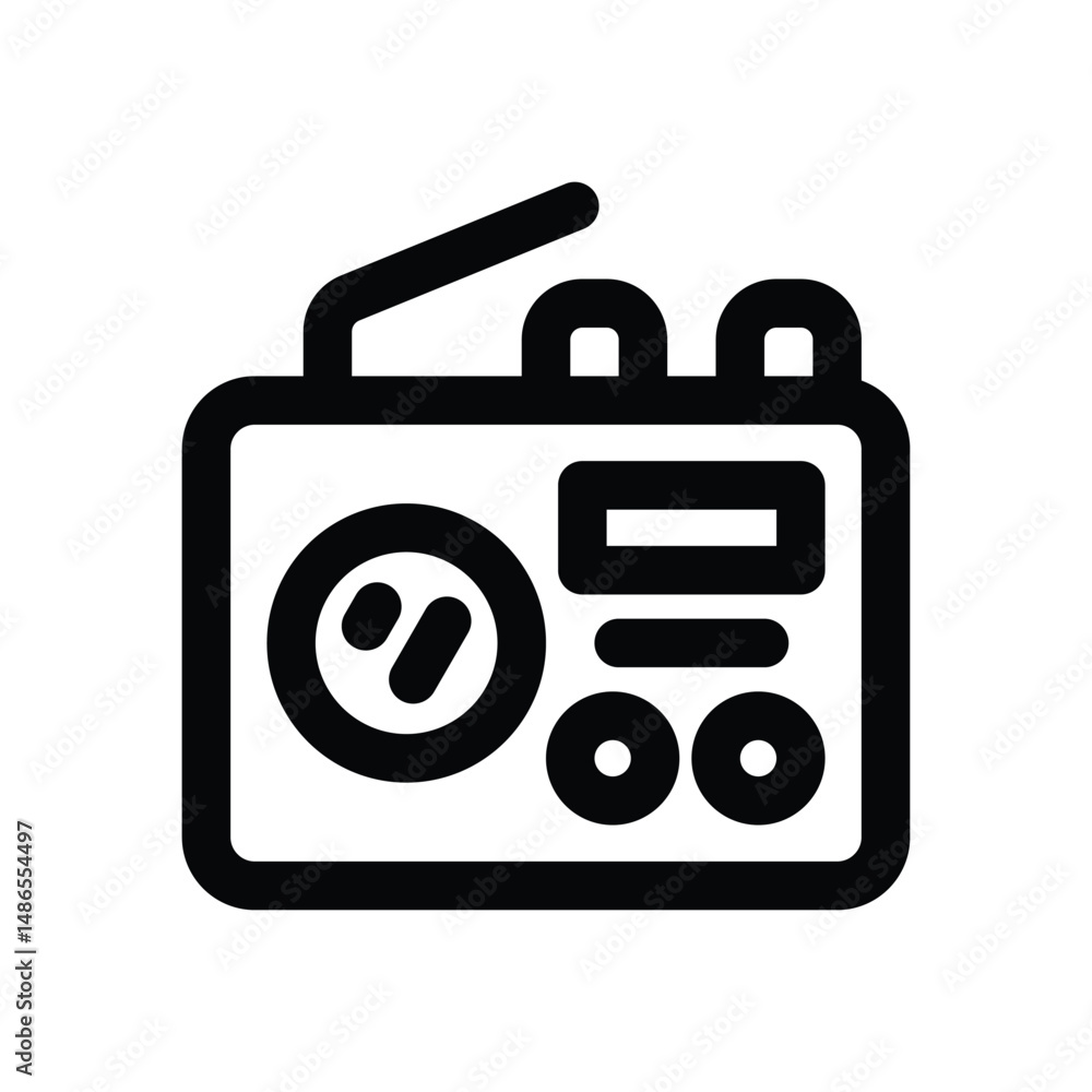radio line icon. Clean and minimalist vector icon for websites, mobile apps, presentations, and logos. Fully scalable and customizable for any project. radio line icon. Clean and minimalist vector icon for websites, mobile apps, presentations, and logos. Fully scalable and customizable for any project.