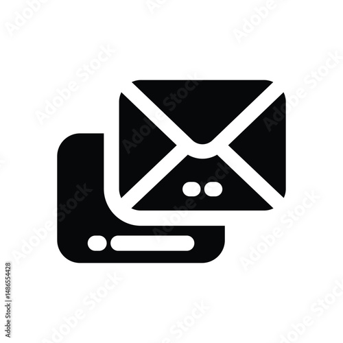 mail glyph icon. Strong and solid vector icon for websites, mobile interfaces, presentations, and visual branding. High quality and easy to edit.