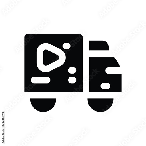 truck glyph icon. Strong and solid vector icon for websites, mobile interfaces, presentations, and visual branding. High quality and easy to edit.