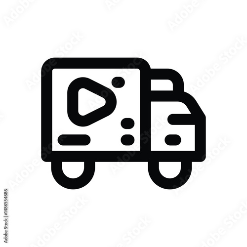 truck line icon. Clean and minimalist vector icon for websites, mobile apps, presentations, and logos. Fully scalable and customizable for any project.