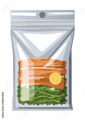 Vacuum Pack of Vegetables Food - Vector Illustration