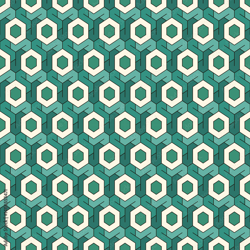 Honeycomb seamless pattern. Hexagon mosaic tiles ornament. Ethnic surface print. Repeated geometric figures background. Ornamental wallpaper. Modern geo design digital paper. Vector abstract work Honeycomb seamless pattern. Hexagon mosaic tiles ornament. Ethnic surface print. Repeated geometric figures background. Ornamental wallpaper. Modern geo design digital paper. Vector abstract work