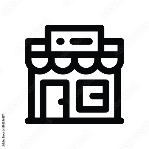 store line icon. Clean and minimalist vector icon for websites, mobile apps, presentations, and logos. Fully scalable and customizable for any project.