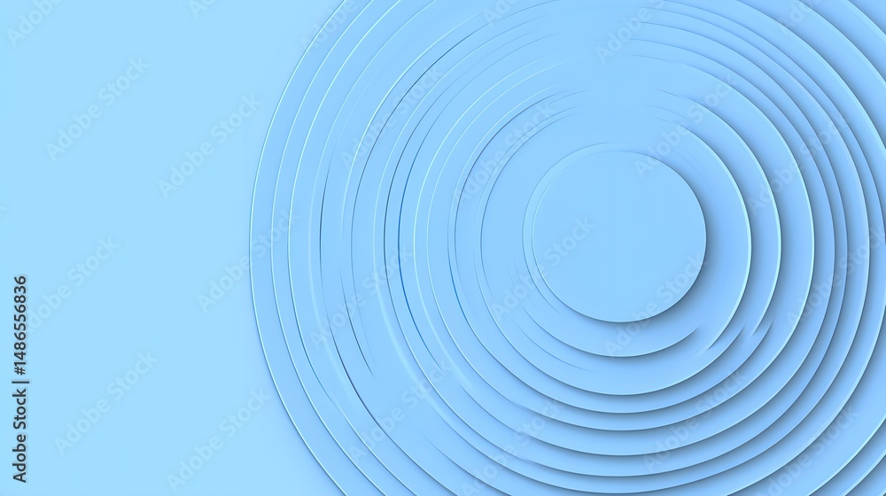 Fototapeta premium Abstract Light Blue Concentric Circles Pattern Background