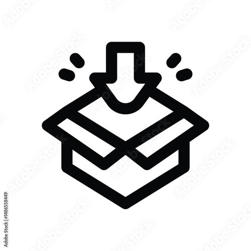 packing line icon. Clean and minimalist vector icon for websites, mobile apps, presentations, and logos. Fully scalable and customizable for any project.