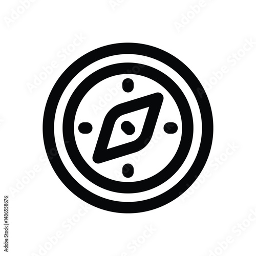 compass line icon. Clean and minimalist vector icon for websites, mobile apps, presentations, and logos. Fully scalable and customizable for any project.