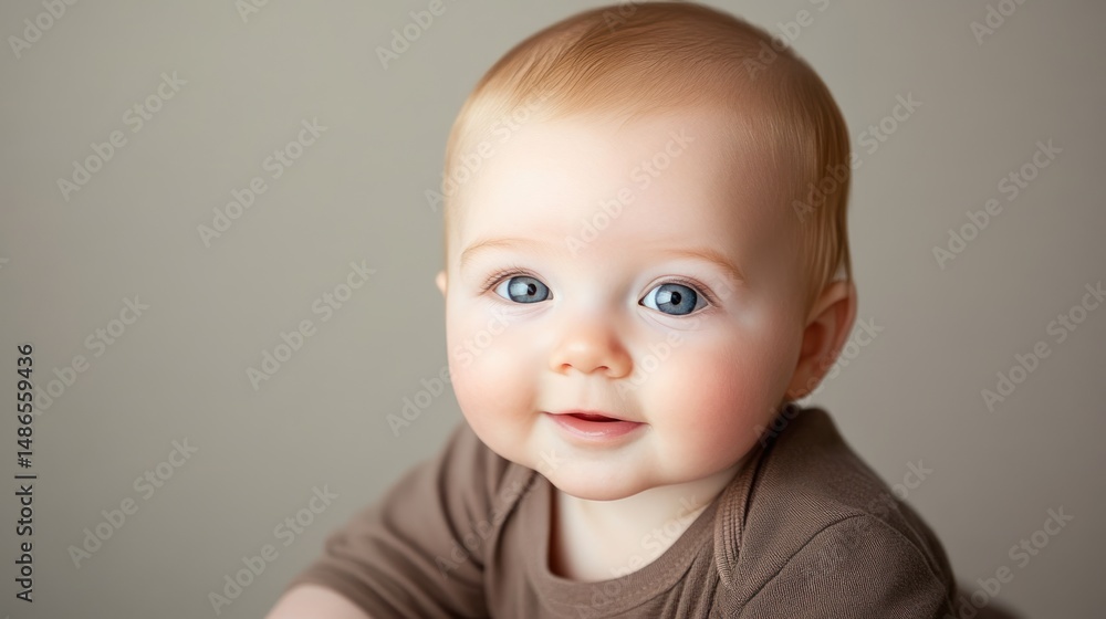Adorable baby with bright blue eyes Adorable baby with bright blue eyes