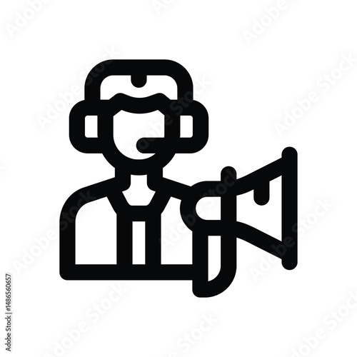 telemarketer line icon. Clean and minimalist vector icon for websites, mobile apps, presentations, and logos. Fully scalable and customizable for any project.