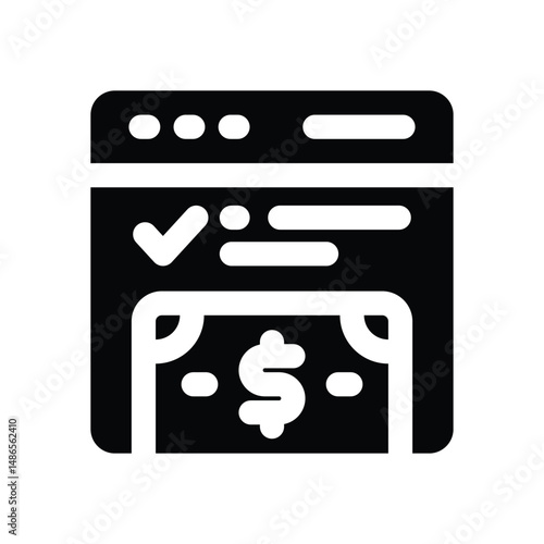 payment survey glyph icon. Strong and solid vector icon for websites, mobile interfaces, presentations, and visual branding. High quality and easy to edit.