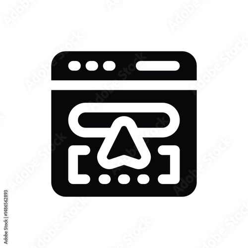 submit glyph icon. Strong and solid vector icon for websites, mobile interfaces, presentations, and visual branding. High quality and easy to edit.