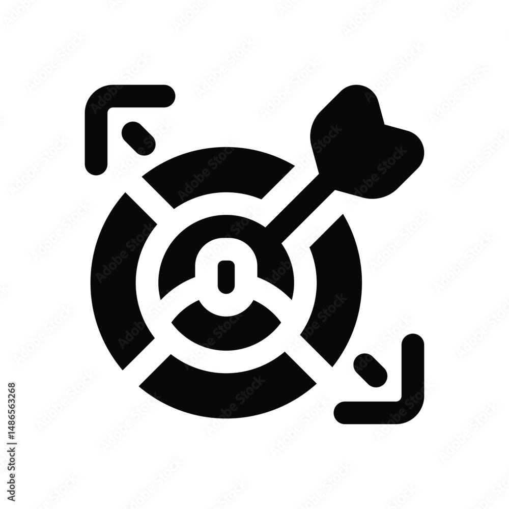 Fototapeta premium target audience glyph icon. Strong and solid vector icon for websites, mobile interfaces, presentations, and visual branding. High quality and easy to edit.