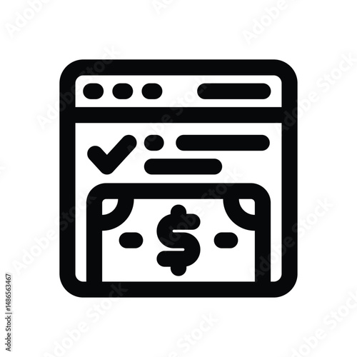 payment survey line icon. Clean and minimalist vector icon for websites, mobile apps, presentations, and logos. Fully scalable and customizable for any project.