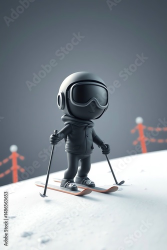 Snowboarder and Skier