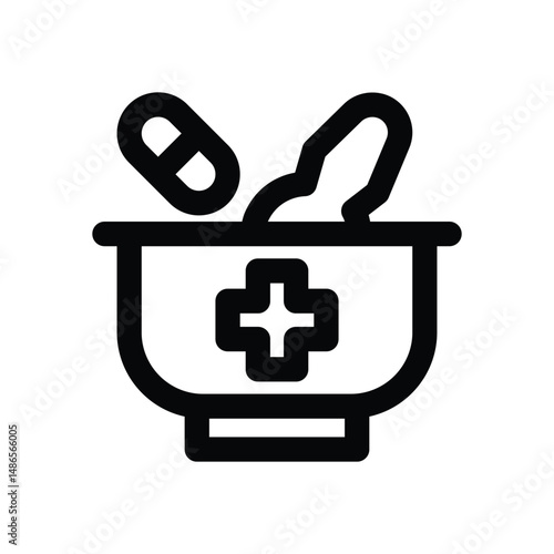 medicine concoction line icon. Clean and minimalist vector icon for websites, mobile apps, presentations, and logos. Fully scalable and customizable for any project.