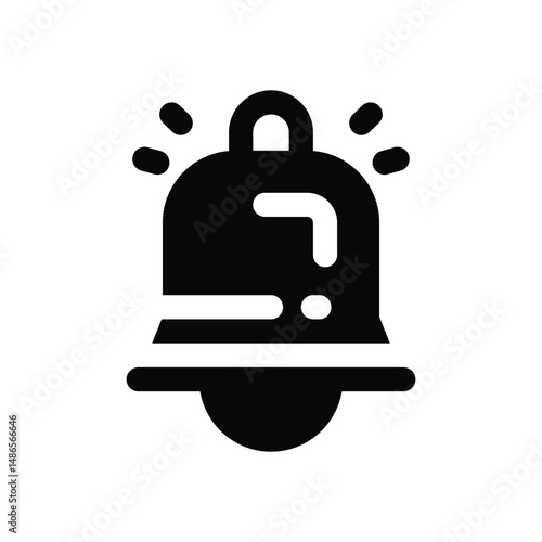 notification glyph icon. Strong and solid vector icon for websites, mobile interfaces, presentations, and visual branding. High quality and easy to edit.