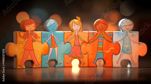 Colorful puzzle pieces representing diversity and inclusion