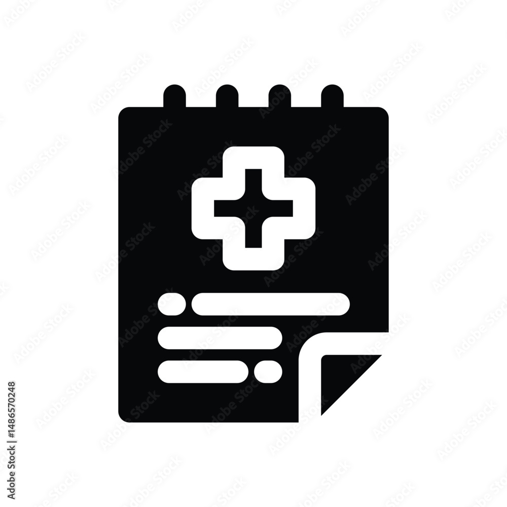 Fototapeta premium notebook glyph icon. Strong and solid vector icon for websites, mobile interfaces, presentations, and visual branding. High quality and easy to edit.