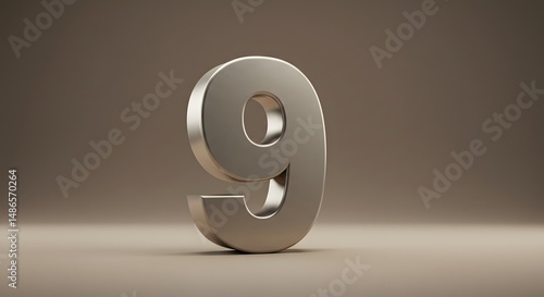 3d render of a number 9