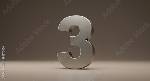 3d silver number 3