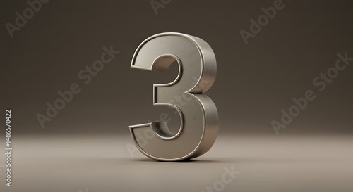 3d render of a number 3