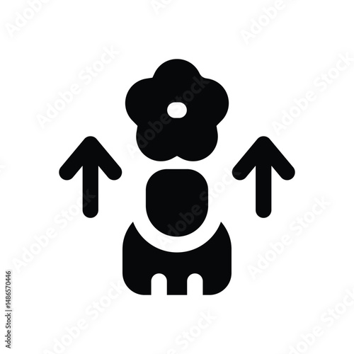 self improvement glyph icon. Strong and solid vector icon for websites, mobile interfaces, presentations, and visual branding. High quality and easy to edit.