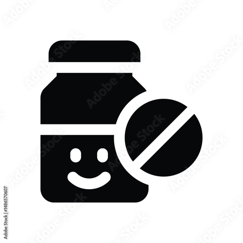 antidepressant glyph icon. Strong and solid vector icon for websites, mobile interfaces, presentations, and visual branding. High quality and easy to edit.