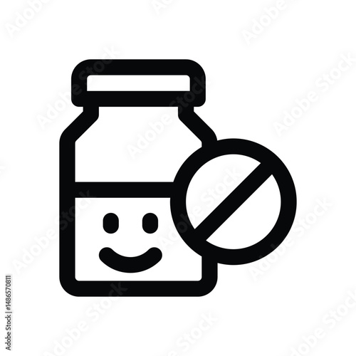 antidepressant line icon. Clean and minimalist vector icon for websites, mobile apps, presentations, and logos. Fully scalable and customizable for any project.