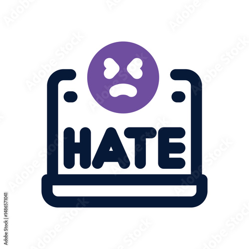 hate duotone icon. Sleek and modern vector icon for websites, mobile apps, marketing materials, and corporate design. Fully scalable and ready to use.