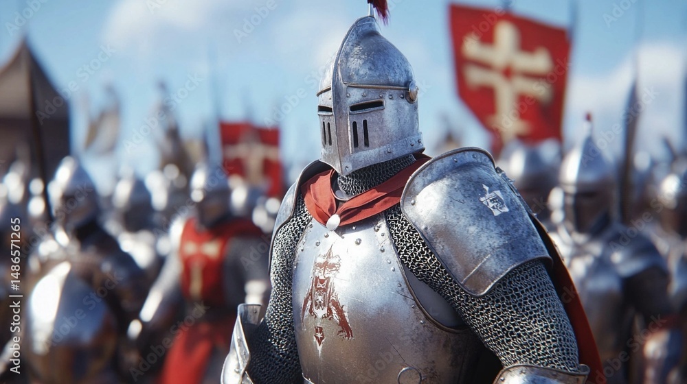 Fototapeta premium Epic biblical battle with knights and chariots