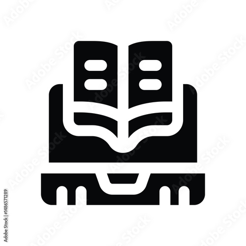 online learning glyph icon. Strong and solid vector icon for websites, mobile interfaces, presentations, and visual branding. High quality and easy to edit.