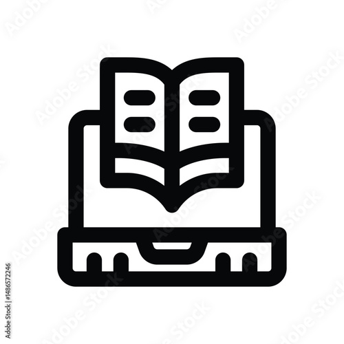 online learning line icon. Clean and minimalist vector icon for websites, mobile apps, presentations, and logos. Fully scalable and customizable for any project.