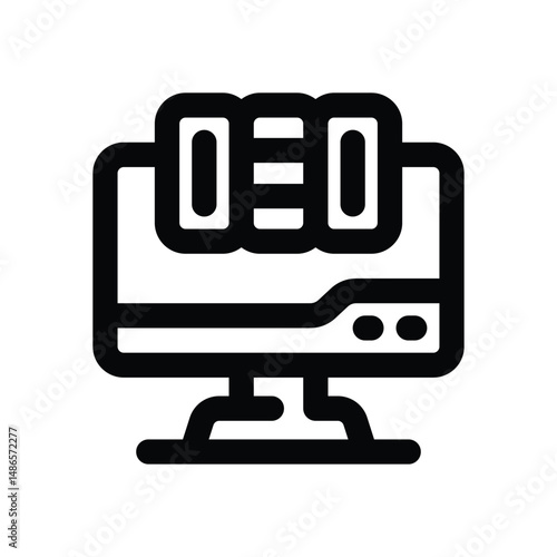 online library line icon. Clean and minimalist vector icon for websites, mobile apps, presentations, and logos. Fully scalable and customizable for any project.