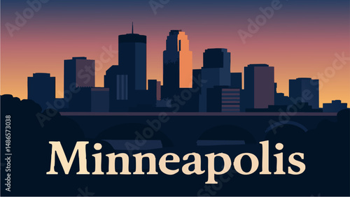 Minneapolis Skyline with Mississippi River