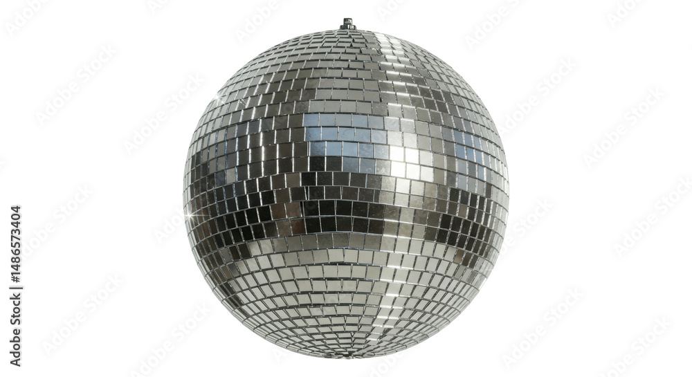 Fototapeta premium Isolated Sparkling Disco Ball with Mirrored Tiles