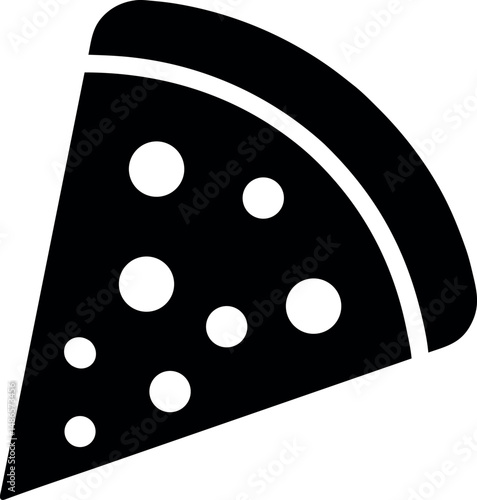 Pizza Slice Icon silhouette - Classic Fast Food Symbol on transparent background